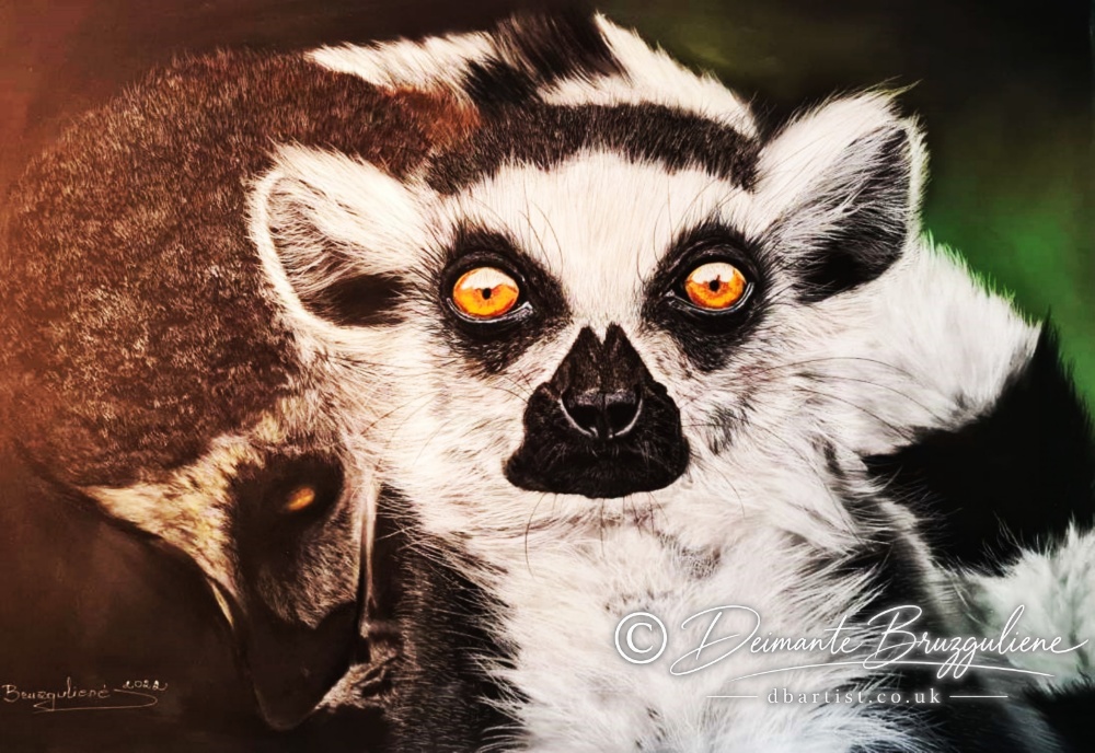 Lemurs available original artwork by Deimante Bruzguliene